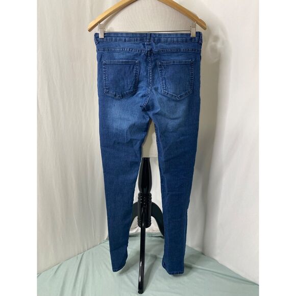 H&M Women's Jean's Blue Denim High Rise Skinny Pockets Stretchable Denim Size 8 - Picture 6 of 12